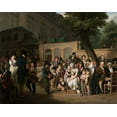 thumbnail image 2 of Boilly, Louis Leopold 32x26 Black Ornate Wood Framed with Double Matting Museum Art Print Titled - Entrance to the Jardin Turc, 2 of 4