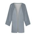thumbnail image 5 of XMHJSMD Blouse Tops for Women Women 2024 Retro Print 3/4 Sleeve Cardigans Lightweight Blouse Tops Coat Casual Duster Jackets(Gray,M), 5 of 5
