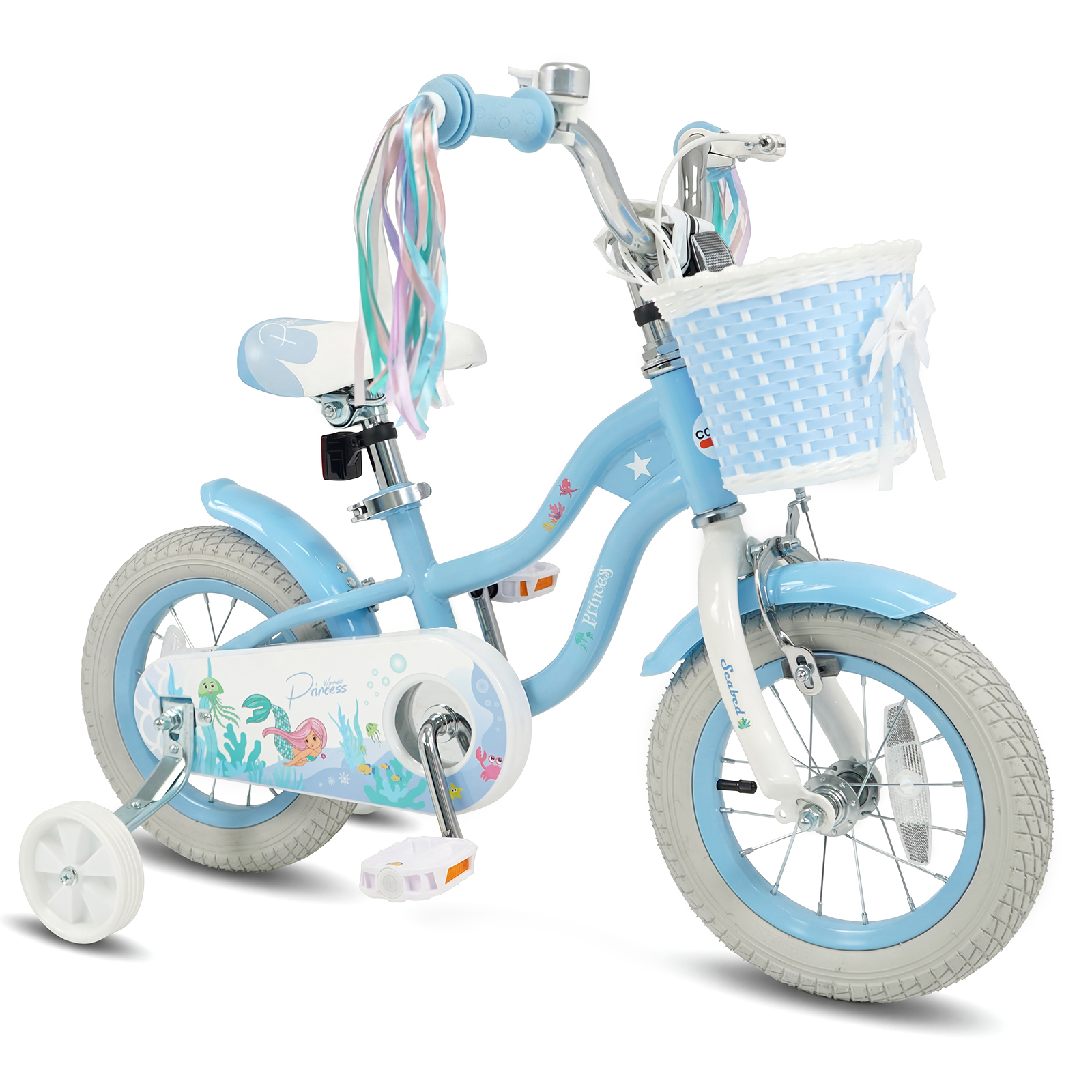 Costway 12" Kids Bike with Removable Basket and Streamers