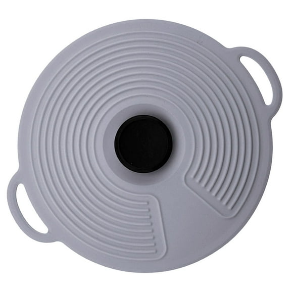 PAMINGONO  Universal Grey Silicone Lid Airtight Leakproof Round Kitchen Use 1Pcs 9.4×8×1in