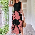 thumbnail image 3 of Femmes Robe Élégante Mode Irrégulière Robe Fendue Casual Simple Vacances en Bord de Mer, 3 of 7