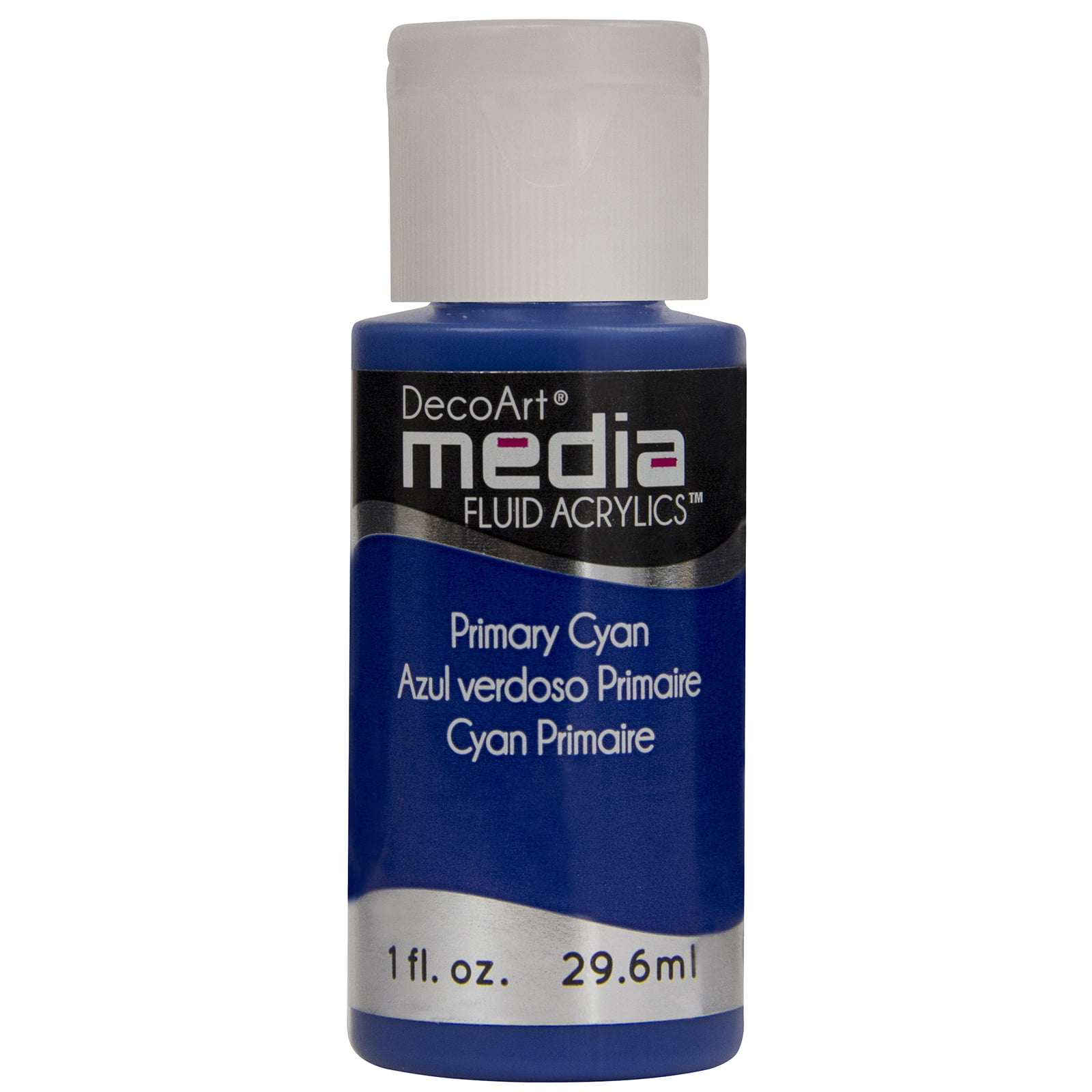 DecoArt Media Fluid Acrylic Paint, 8 oz., Primary Cyan (Series 2