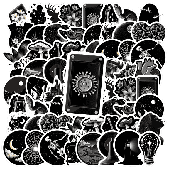 35pcs Heart Stickers Nature Landscape Stickers Stickers Gothic Stickers for Laptops Notebooks Suitcases