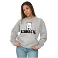 thumbnail image 4 of Llamaste Namaste Spiritual Llama Unisex Plus Fleece Graphic Sweatshirt Brisco Brands 2X, 4 of 5