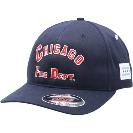 Arch Logo Hat - Chicago Fire Department Flex Fit Hat Arched Logo W/Chicago Flag