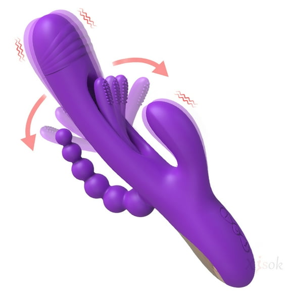 Rabbit Vibrators for Women, G-Spot Dildo Massager with 7 Vibration Modes, Rechargeable Clitoral Stimulator Adult Sex Toy for Pleasure,Purple