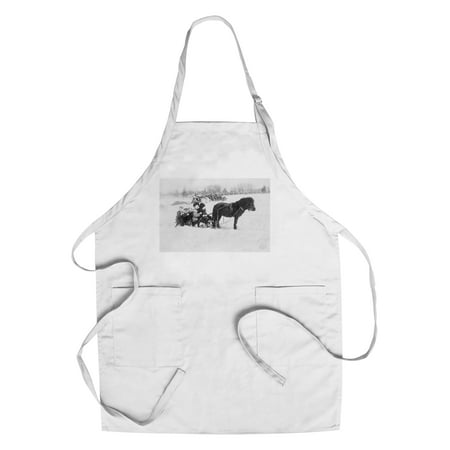 - Children on Pony Drawn Sled Photograph (Cotton/Polyester Chef's Apron)