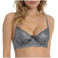 thumbnail image 2 of Fatuov Women's Full Coverage Bra with Underwire Solid Color Push Up Breathable Everyday Bra for Casual, Supportive Lightly Lined Bra 40B, Gray, 2 of 5