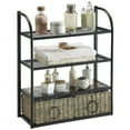 thumbnail image 3 of Pemberly Row 2 Wicker Basket Metal Wall Shelf in Natural and Black, 3 of 3