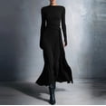 thumbnail image 2 of Vestido de Manga Larga para las Mujeres Invierno Casual Delgado Bodycon Cuello Redondo Largo Maxi Fiesta Boda, 2 of 5