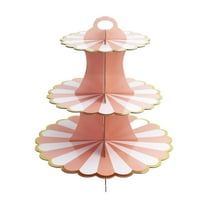 Mlkoz Home decor, Three Tier Paper Foil Cake Stand Children Adult Birthday Party Event Anniversary Celebration Cake Stand, Birthday Gifts