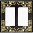 thumbnail image 6 of Metal Light Switch Plate Cover Black Yellow French Victorian Frame FRA003, 6 of 13