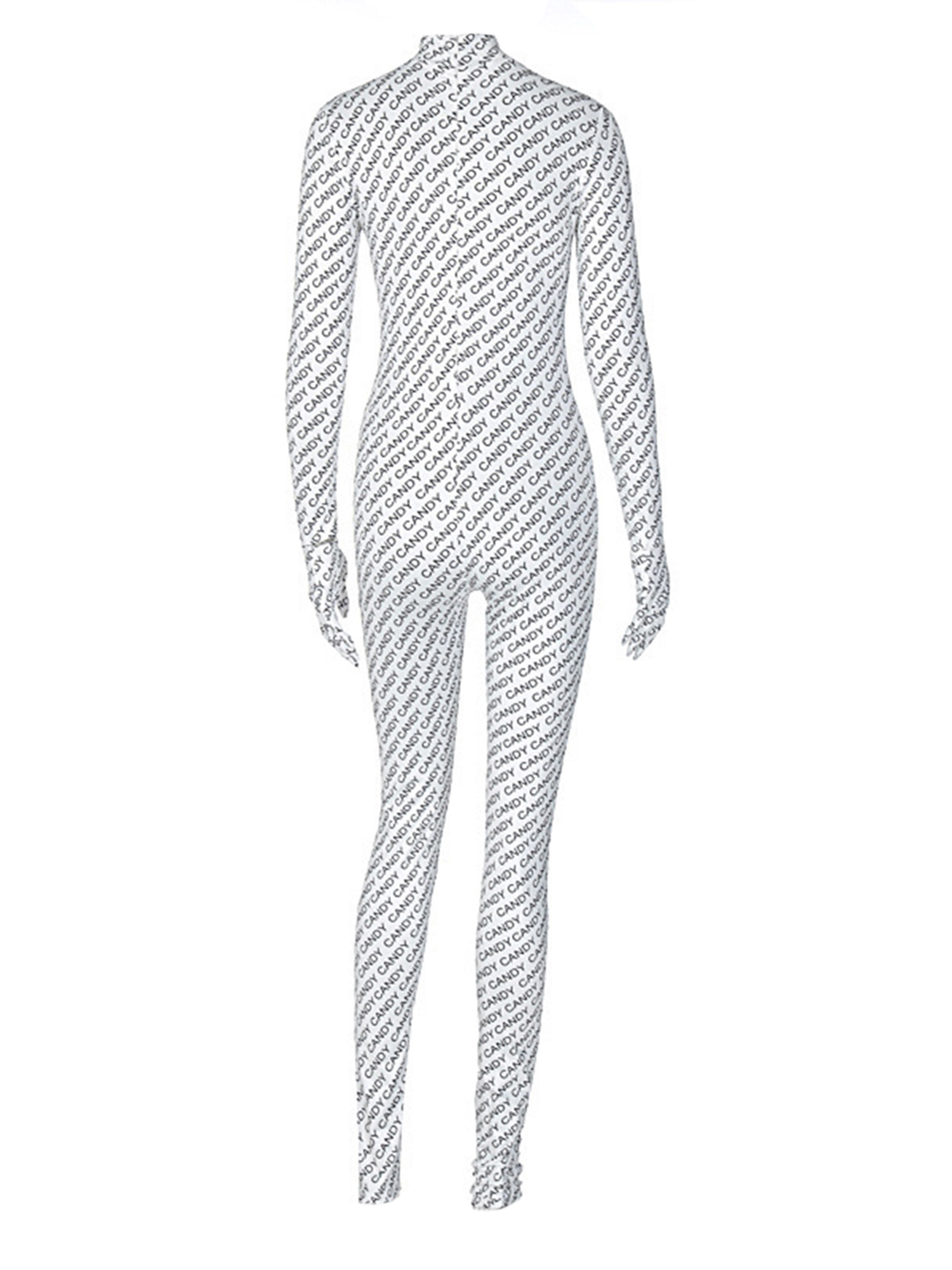 Amuver Women Close Fitting Overalls White Long Sleeve Jumpsuit With Gloves Walmart Com