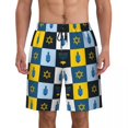 thumbnail image 1 of Colorful Colorblock Gym Shorts Summer Checkerboard Casual Beach Shorts Males Surfing Comfortable Custom DIY Swimming Trunks, 1 of 5