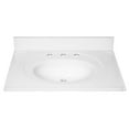 thumbnail image 6 of Design House Cultured Marble 31" x 22" Single Bowl Vanity Top with Widespread Mount and Backsplash, White, 6 of 21