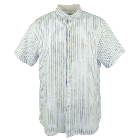 Men's Stripe Del Soul Linen Camp Shirt-BS-S