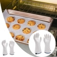 thumbnail image 3 of Liquid Silicone Oven Gloves, 500° High Heat Resistant Waterproof Gloves for Cooking, Baking & Grilling,White,Medium, 3 of 4