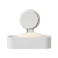 thumbnail image 1 of Jabonera con ventosa, no requiere taladro, reutilizable, instalación en 1 segundo, jabonera para ducha, soporte de pared para azulejos de ducha de baño, impermeable - blanco, 1 of 5
