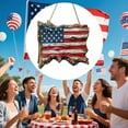 thumbnail image 2 of pdqouc "Independence Day Themed Wooden Flag Style Wall Hanging Decor Rustic American Flag Design Ideal for Independence Day Party Memorial Day Home Door Wall Decor 8 X 7.5 Inches", 2 of 6