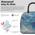 thumbnail image 4 of Insulated Lunch Bag for Women, Floral Print Oxford Fabric Lunch Box, Leakproof Thermal Cooler Tote for Work, School & Picnic, Turquoise Marble Pattern, 4 of 5