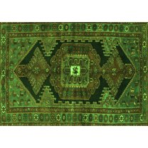 Ahgly Company Indoor Rectangle Persian Green Traditional Area Rugs, 5' x 7'