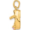 thumbnail image 3 of 14K Yellow Gold 3-D October/Synthetic Stone Engraveable Shoe Charm (19 X 7) Made In Peru k4652oct, 3 of 6