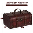 thumbnail image 2 of Small Decorative Vintage Storage Box - Wooden Treasure Chest - Perfect for Storing Jewelry, Important Documents, and Cash - Measures 7 Inches in Length, 11 Inches in Width, and 5.5 Inches in Height, 2 of 7