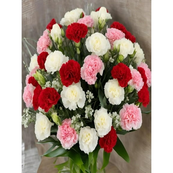 KaBloom :Bouquet of 24 Assorted Carnation without vase Next-Day Delivery, Gift for Every Occasion.