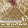 thumbnail image 4 of Findosom Bathroom Rugs Set of 3,Non Slip Thick Absorbent Chenille Bath Rugs with U Shape Contour,Machine Washable Quick Dry Soft Bath Mat for Tub Shower Bathroom Decor,20"x32"+20"x26"+U 20"x24" Khaki, 4 of 8