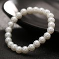 thumbnail image 3 of Brazalete de pulsera de perlas blancas de 8MM para mujer, pulsera con cuentas, joyería elástica JAMW Sencillez, 3 of 5