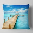 thumbnail image 2 of Designart Tropic Paradise Jetty in Mexico - Seascape Throw Pillow - 16x16, 2 of 5