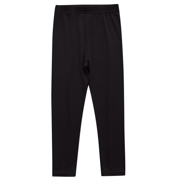 LNWUY Boys and Girls Solid Color Elastic Waist Cropped Pants Lightweight, Comfortable, Solid Color Versatile Leggings Long Pants Black 7 Years