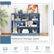 thumbnail image 4 of Songqin 8 Cube Bookcase, Freestanding 3-Tier Open Bookshelf, Modern Storage Display Cabinet, Wood Cube Storage Organizer for Living Room, Kid’s Room, Bright Blue, 4 of 18