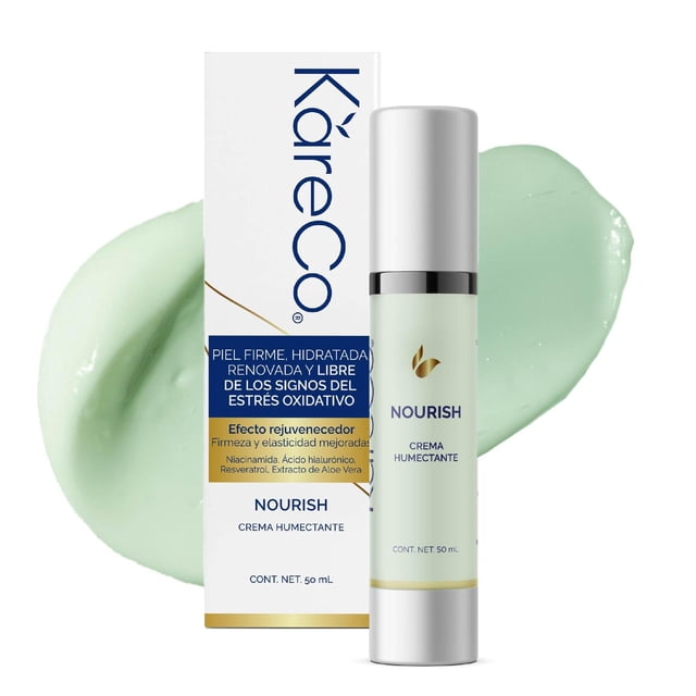 Crema Hidratante Facial KareCo Nourish con Resveratrol y Ácido Hialurónico para Hidratar y Rejuvenec
