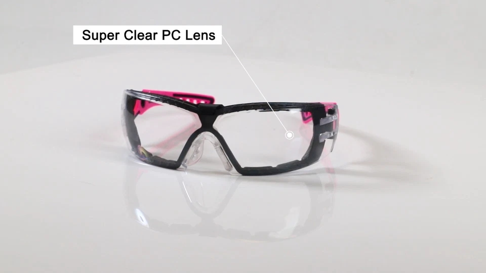 CIRCLE- Safeyear Pink Safety Glasses Work Goggles Women Girl Female Anti Fog Head Strap