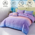 thumbnail image 5 of PERFEMET 6 Pcs Twin Size Comforter Set Gradient Purple Orange Blue Quilt Set with Sheets Rainbow Moon Star Printed Bedding Set for Girls Kids Teens Colorful Glitter Bed Collection Set, 5 of 7
