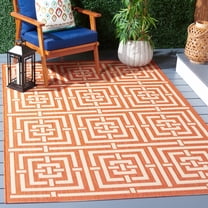 Safavieh Courtyard Ariana Geometric Indoor/Outdoor Area Rug, Terracotta/Cream, 5'3" x 7'7"