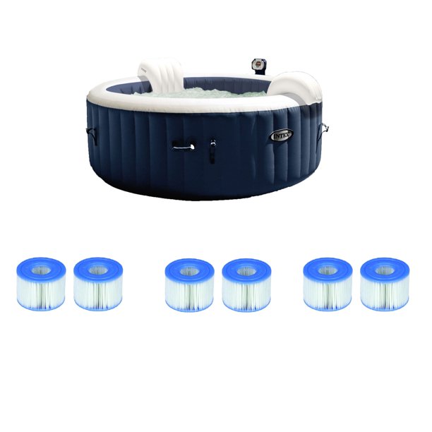 Intex 4 Person Round Hot Tub (2 Pack) & Filter Cartridges (2 Filters