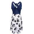 thumbnail image 4 of Milaget Robe Fleurie Vintage Sans Manches à Col Licou pour Femme, Robe de Vacances Blanche TG, 4 of 9