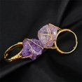 thumbnail image 5 of Granjero Gordo Anillo natural hecho a mano, envuelto con alambre de cobre de piedra natural, anillo de apertura ajustable de color violeta claro, 5 of 5