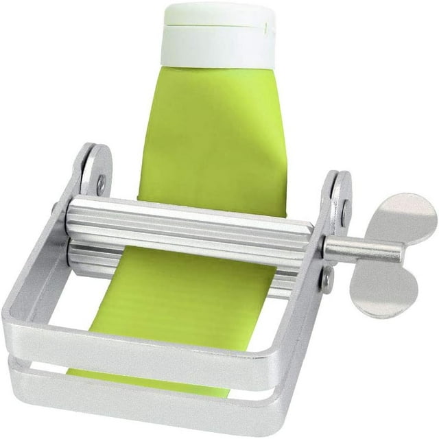 1 exprimidor de tubos de aluminio, herramienta exprimidora de tubos de metal, exprimidor de pasta de dientes de metal para exprimir pasta de dientes, pintura, crema de manos (plata)