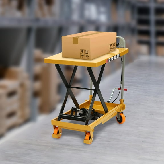 Hydraulic Lift Table Cart Hydraulic Scissor Lift Table, Hydraulic Lift with Locking Wheels for Material Handling