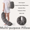 thumbnail image 6 of Peallow(Pat. Pend) – Long Round Body Pillow for Adults, Bolster Pillow for Sleeping, Soft and Supportive Pillow for Sleeping & Lumbar Support (Urban Grey, 29.5"), 6 of 7