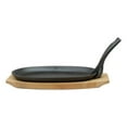 thumbnail image 5 of Personal Sized Cast Iron Sizzling Fajita Skillet Japanese Steak Plate Set W Base, 5 of 10