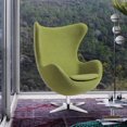thumbnail image 4 of Grass Green Wool Fabric Egg Chair with Tilt-Lock Mechanism, 4 of 5