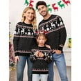 thumbnail image 3 of GymChoice Christmas Sweater Long Sleeve Crew Neck Knitted Pullover Reindeer Snowflakes Holiday Sweaters, 3 of 9