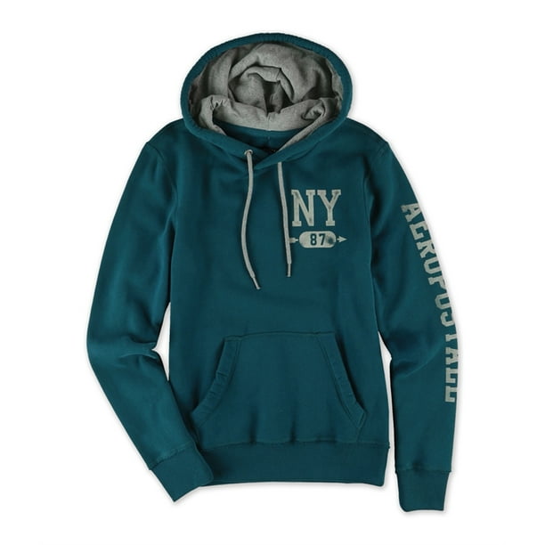 Aeropostale Sudadera con capucha para hombre Ny 87 verde pequena Aeropostale Sudadera Bodega Aurrera en linea