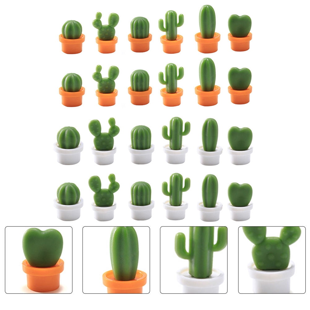FOLOYORI Cactus Shape Fridge Stickers Orange Resin 72Pcs 1.06x0.59Inch Housewarming present