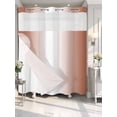thumbnail image 4 of Dark Orange Ombre No Hook Shower Curtain Waterproof, Bathroom Curtains with Snap in Liners and See Through Top Window, Modern Gradient Abstract Art Hotel Style Bathtub Curtains Shower 66"Wx72"L, 4 of 8
