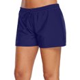thumbnail image 1 of Eigraketly Traje de baño Ajustable Sólido Cordón Banda Fácil de combinar Moda Diseño de cuatro esquinas Frío Casual Pantalones cortos suaves Traje de Deportes acuáticos Azul oscuro 3XL Eigraketly OD020168-12B, 1 of 6